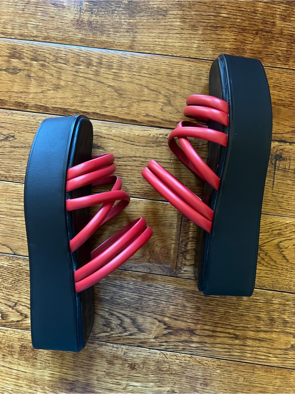 Vagabond Shoes Platform Sandals Leather Straps Red Size 7 - Picture 6 of 10